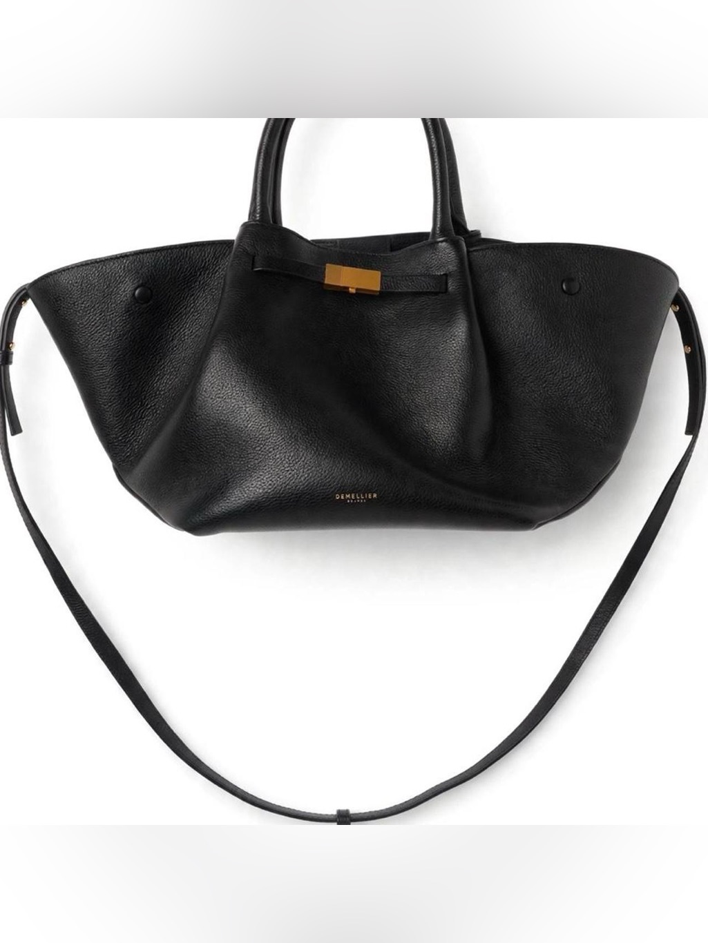 Demellier Black Leather Tote With Gold Hardware Accents — image 2 of 3
